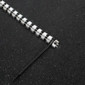 Polierte silberne Zylinderperlen Haarschmuck mit Haarklammer zeigt die hohle Kernstruktur - Lange Strass Quaste Haarkette Stil (13710)