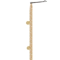 Goldene Haarkette mit zwei Vintage-Münzanhängern und schwarzer Haarklammer für Damen - Retro Münze Doppelkette (13650B)