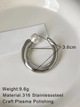 Minimalist irregular round stainless steel brooch with a white pearl accent decoration - Silver Letter C