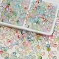 Détail macro de perles en verre pastel 6/8mm pour la création de bijoux DIY - 6mm / Perle de verre crémeuse (A99) / Multicolore