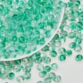 Macro de perles en verre vert translucide de 6-8 mm pour la création de bijoux DIY - Perle de verre crémeuse (A80)