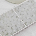 Polished white translucent glass beads in a storage tray for DIY jewelry making - Round Bead (E1#) / White / 4mm