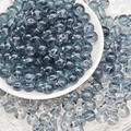 Macro detail of 8mm translucent greyish-blue glass beads for DIY jewelry making - 8mm / Dark Gray