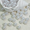 Polished white ABS imitation pearls in a shell container for DIY jewelry making crafts - Imitation Pearl Style (Z468#)-6mm
