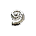 Spilla a conchiglia d'argento minimalista con design metallico lucido a specchio - Argento