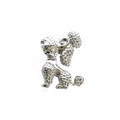 Polished silver poodle dog brooch in stainless steel with elegant mirror finish - Silver