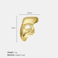 Golden stainless steel mask brooch for women with a vintage opera-style portrait design - Gold