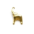 Polished gold elephant brooch with upward trunk for elegant clothing decoration - Gold
