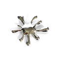 Broche de fuegos artificiales de plata moderna con acabado de espejo y diseño de salpicadura - Plateado