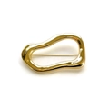 Modern gold irregular organic shape stainless steel brooch with a high-polished finish - Gold