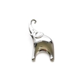 Sleek silver elephant brooch with mirror polished finish and minimalist curved design - Silver