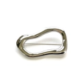 Irregular silver hollow brooch in minimalist stainless steel for women fashion - Silver