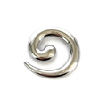 Broche de acero inoxidable plateado pulido con diseño de espiral de caracol minimalista - Plateado