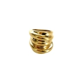 Polierter mehrlagiger Spiralring aus Edelstahl mit hochwertiger Goldbeschichtung für Damen - US 6 / Gold