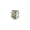 Polierter silberner Edelstahl-Wickelring mit glänzendem, minimalistischem Design - US 6 / Stahlfarben