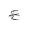 Broche de golondrina minimalista en plata y acero inoxidable pulido con acabado espejo - Color Acero