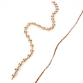Accesorio de pelo con cuentas doradas y cordón de cuero marrón de estilo minimalista - Estilo de Borla de Cuentas / Dorado