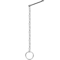 Minimalistische haarspeld in industriële stijl met lange zilveren ketting en ring - Zilveren Kwastjes Haarketting (13810)