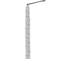 Catena per capelli con frange argentate e clip in metallo nero per extension - Stile Nappina Argento (13860)