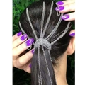Silver multi-strand chain hair extension accessory for ponytails and modern hairstyles - Set of 5