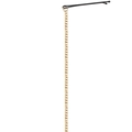 Black metal wave hair clip with long golden tassel chain fringe accessory - Single Fine Chain Tassel (13820B)