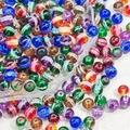 Colorful dragon-crackle glass beads for DIY jewelry making in assorted vibrant colors - 10mm / Mixed Color Transparent Bead (23#)