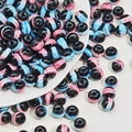 Blue and pink patterned glass beads with a black core for DIY jewelry making and crafts - 10mm / Pink Blue Black Jade Style (15#)