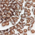 Amber glass beads with crackle finish for DIY jewelry making and craft projects - 10mm / Coffee Jade Style (18#)