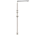 Catena per capelli con nappe argentate, clip nera e perline metalliche lucide - Stile A (13840A)