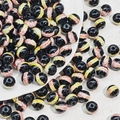 10mm black glazed beads with orange and yellow swirl patterns for DIY jewelry making - 10mm / Yellow Black Jade Style (19#)