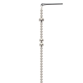 Silver plated bead hair chain accessory featuring large and small spheres in a vertical layout - Style B (13840B)