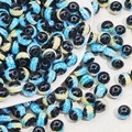 Blue and yellow marble texture glass beads with black core for DIY jewelry making - 10mm / Blue Yellow Black Jade Style (20#)