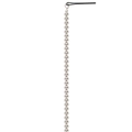 Polished silver beaded chain hair fringe accessory with vertical metallic spheres - Style D (13840D)