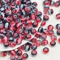 DIY round glass beads with red and black crackle patterns for jewelry making - 10mm / Black Red Jade Style (21#)