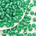 Vibrant emerald green cracked glass beads with internal flower pattern for DIY jewelry - 10mm / Green Jade Style (24#)