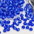 Blue crackle glass beads with unique white vein patterns for DIY jewelry making - 10mm / Royal Blue Transparent Bead (15#)