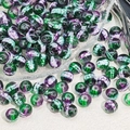 DIY purple and green crackle glass beads with contrast marble effect for jewelry - 10mm / Green Purple Transparent Bead (16#)