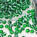 DIY green cracked glass round beads with internal marble texture for jewelry making - 10mm / Emerald Green Transparent Bead (18#)