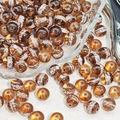Brown glazed lucky beads with white marble texture for DIY jewelry making - 10mm / Coffee Transparent Bead (19#)