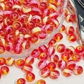 Polished red and yellow gradient glass ice-cracked round beads for DIY jewelry making - 10mm / Red Yellow Transparent Bead (21#)
