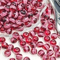 Dark red crackle glass beads with white spiderweb texture for DIY jewelry making - 10mm / Dark Red Transparent Bead (22#)