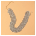 Detail of multi-row gold rhinestone choker featuring adjustable chain and lobster clasp - Gold