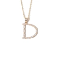 Gold-plated letter D pendant necklace with baguette-cut zircons and a delicate chain - Letter D