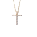 Gold-plated letter T pendant necklace featuring baguette-cut sparkling cubic zirconia - Letter T