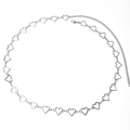 Silver hollow heart metal waist chain belt with adjustable lobster clasp and tail chain - Silver