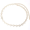 Fashionable gold hollow heart-shaped metal waist chain with adjustable lobster clasp - Gold