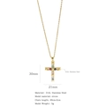 Cross necklace for men and women featuring colorful zircon stones in a gold finish - Colorful Zircon Wave Style (A1217)
