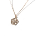 Collana con ciondolo a fiore in oro rosa traforato con zirconi brillanti e catena fine - Fiore di Strass Svuotato Oro Rosa (20400-8)