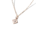 Collana con ciondolo a foglia quadrata in oro vintage con rilievo testa di leone - Rilievo Testa di Leone Quadrato Oro (20400-5)
