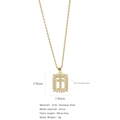 Gold-plated stainless steel cross necklace with white zircon and 19x14mm pendant size - Clear Zircon Frame Inlaid Style (A1212)